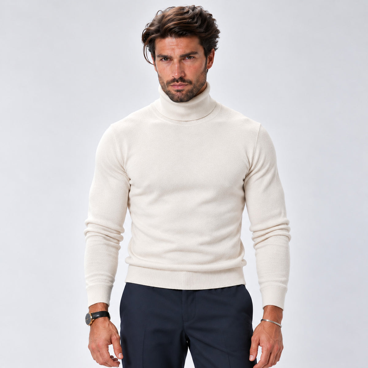 Monvaline | Men's Premium Knit Warm Turtle Neck Jumper