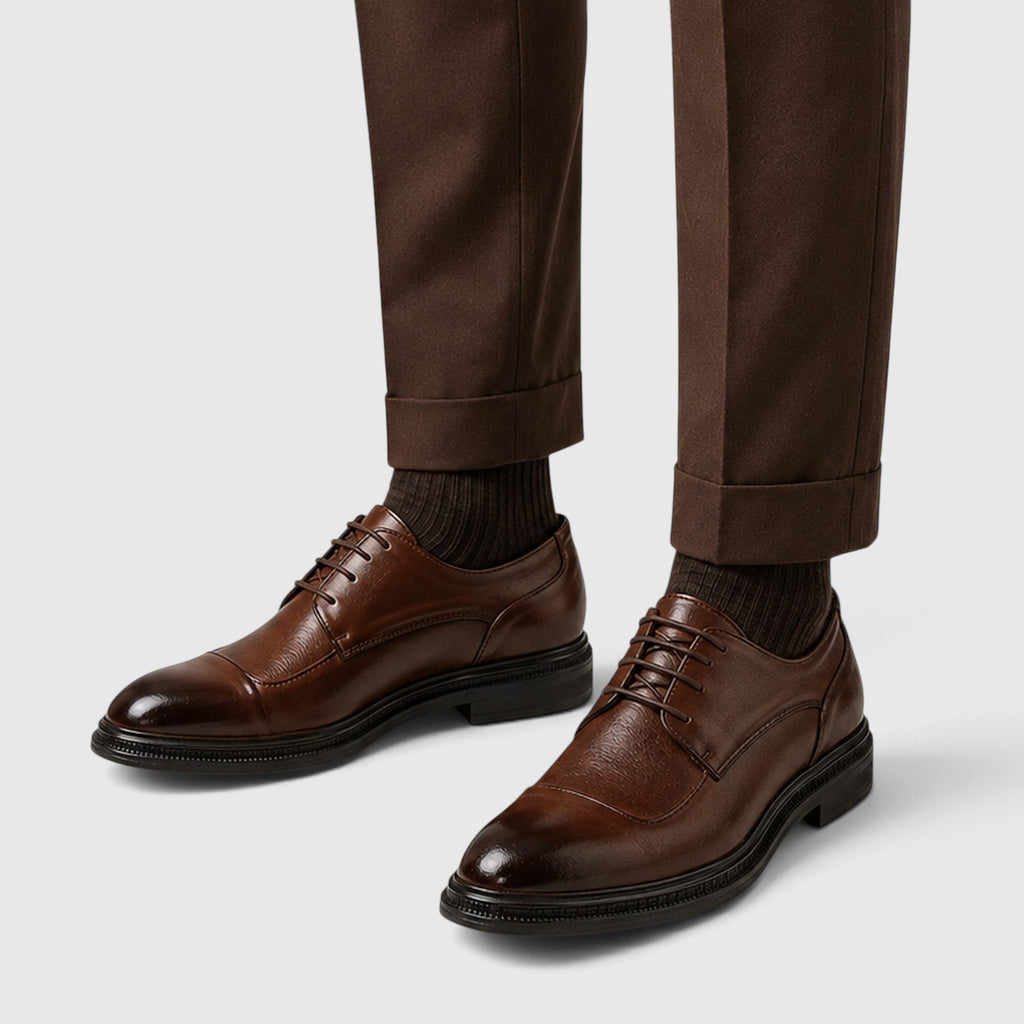 Monvaline | Men's Premium Leather Lace-Up Formal Shoes