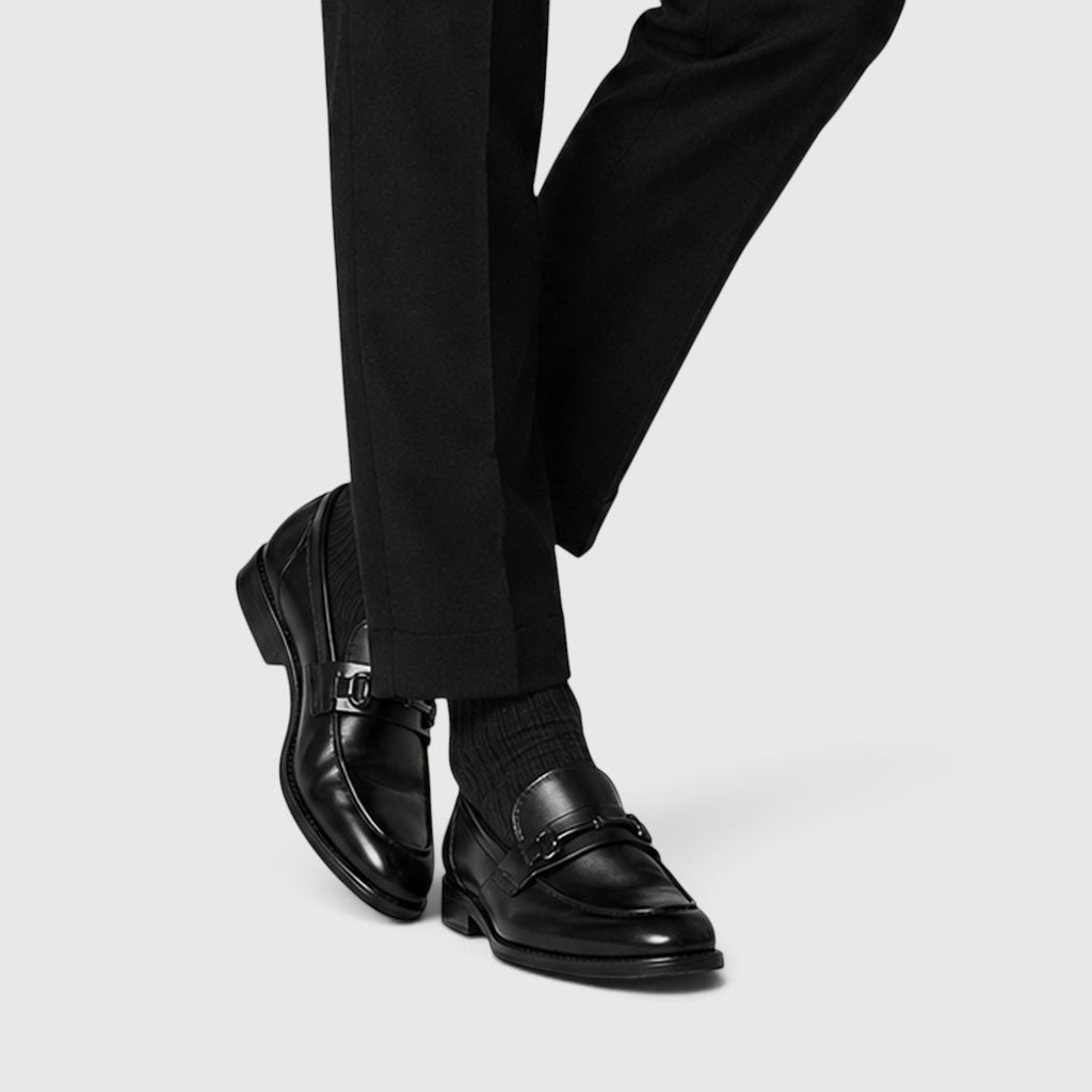Monvaline | Men's Premium Leather Loafers – Pointed Toe Dress Shoes