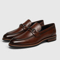Monvaline | Men's Premium Leather Loafers – Pointed Toe Dress Shoes