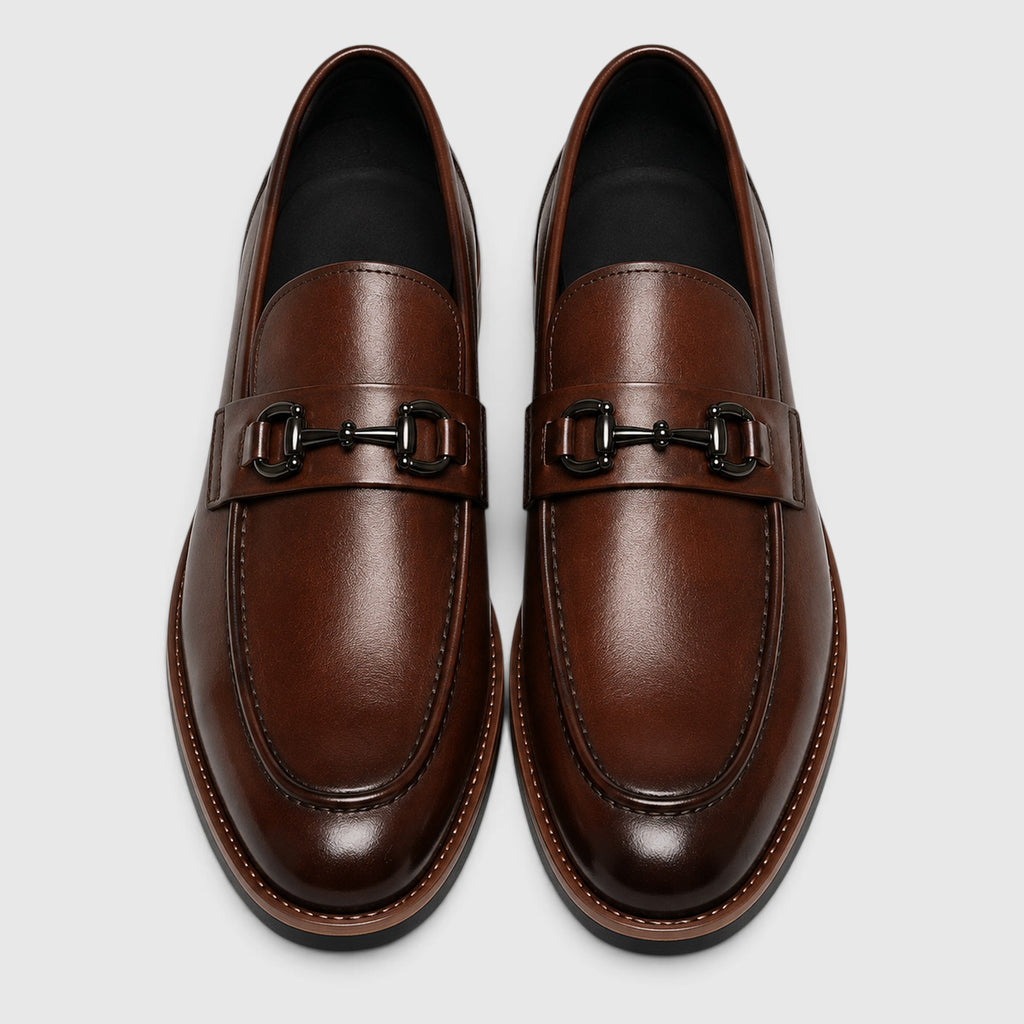 Monvaline | Men's Premium Leather Loafers – Pointed Toe Dress Shoes
