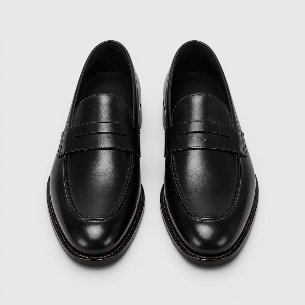 Monvaline | Men's Premium Leather Loafers - Square Toe Dress Shoes