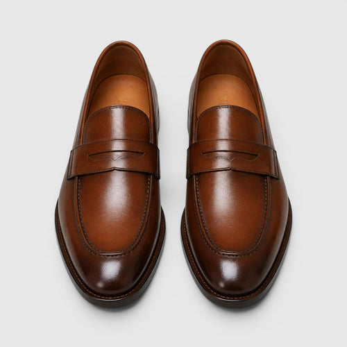 Monvaline | Men's Premium Leather Loafers - Square Toe Dress Shoes