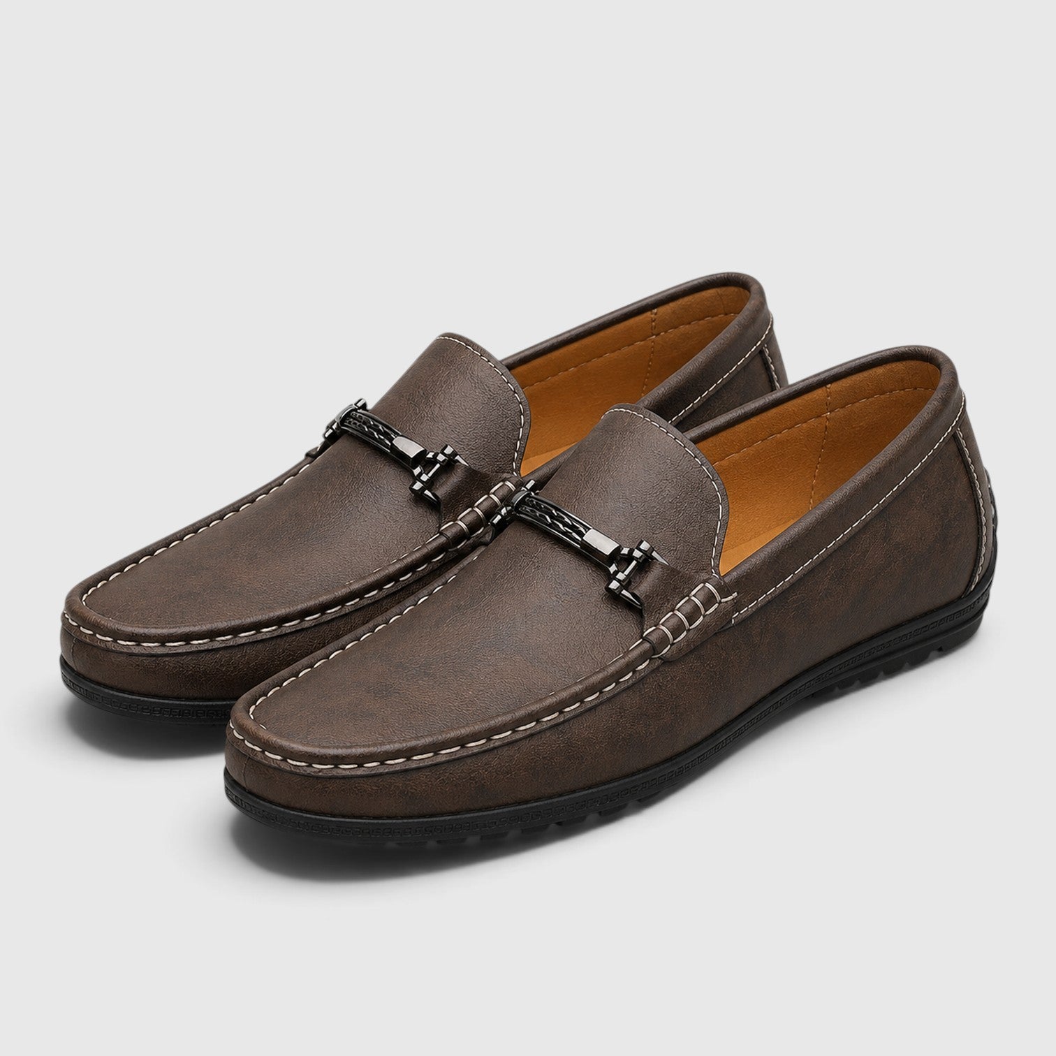 Monvaline | Men's Premium Leather Loafers with Cushioned Sole for All Day Comfort