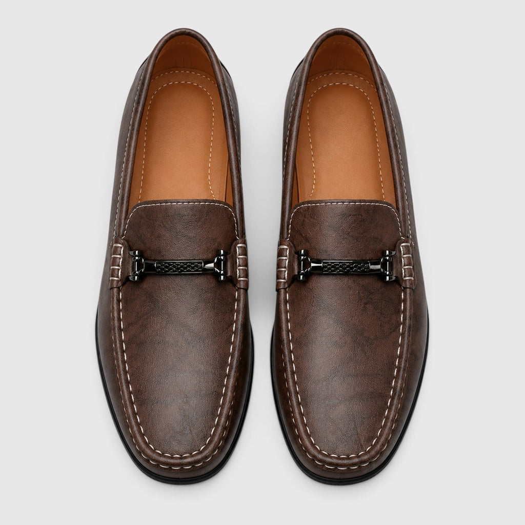 Monvaline | Men's Premium Leather Loafers with Cushioned Sole for All Day Comfort