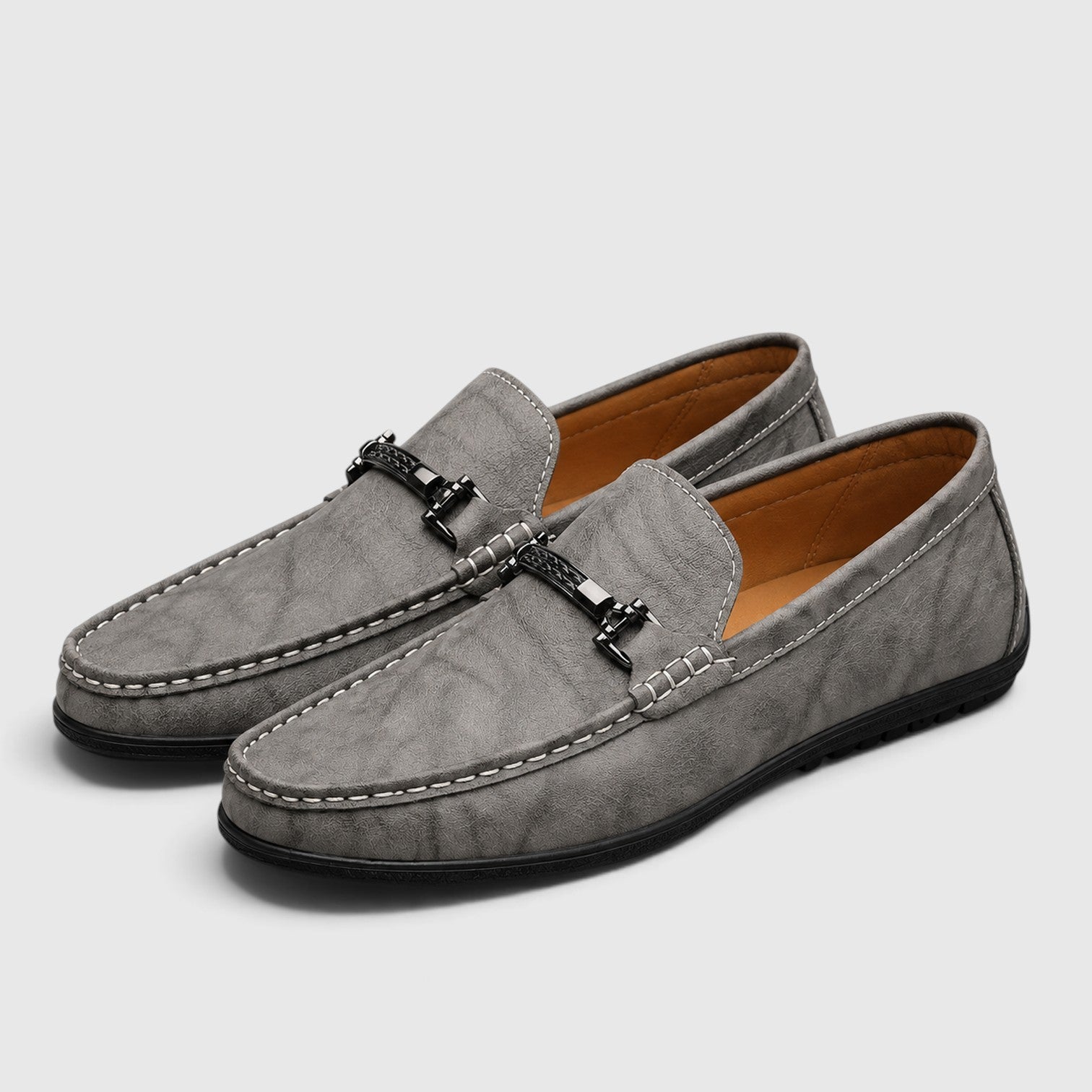 Monvaline | Men's Premium Leather Loafers with Cushioned Sole for All Day Comfort
