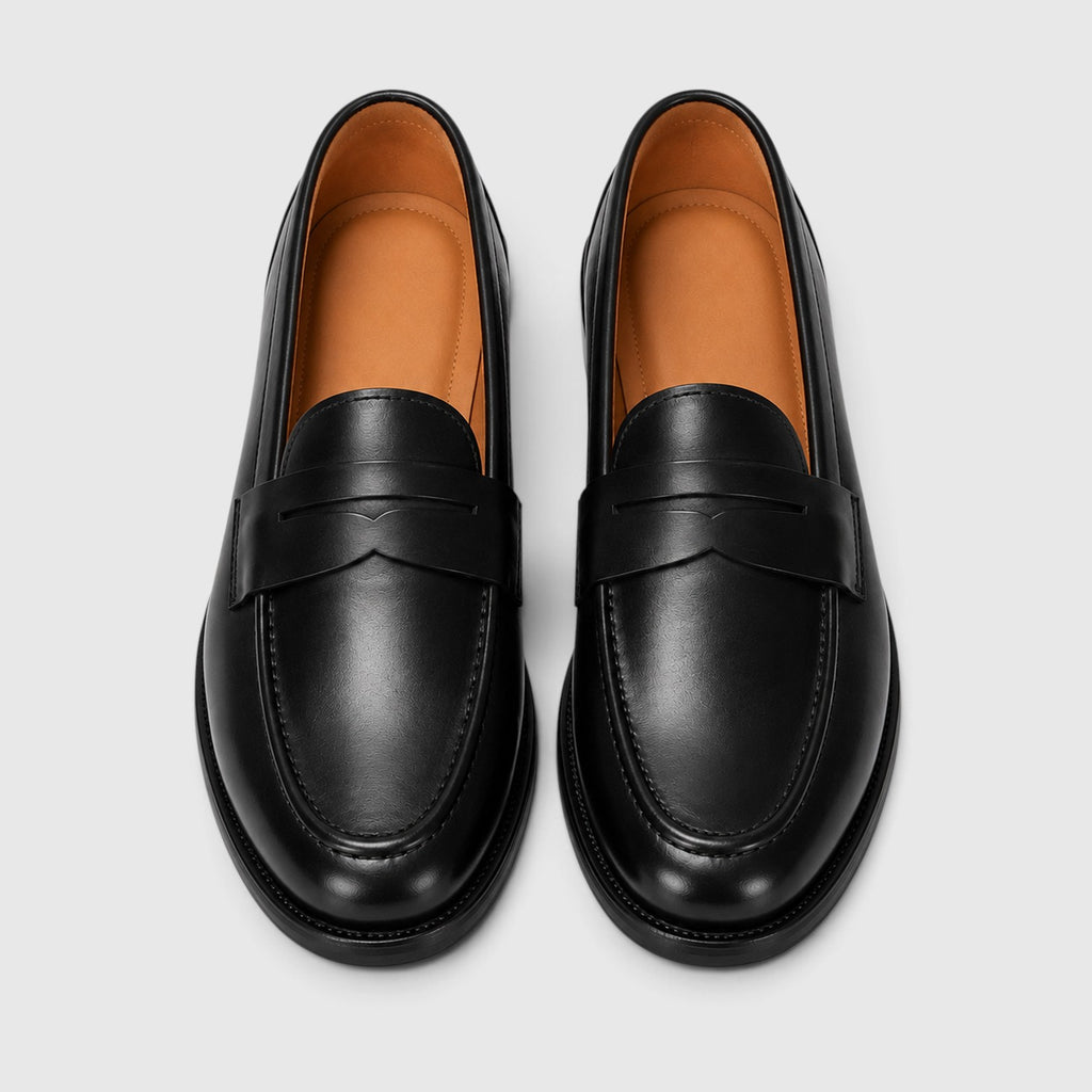 Monvaline | Men's Premium Leather Penny Loafers – Classic Dress Shoes