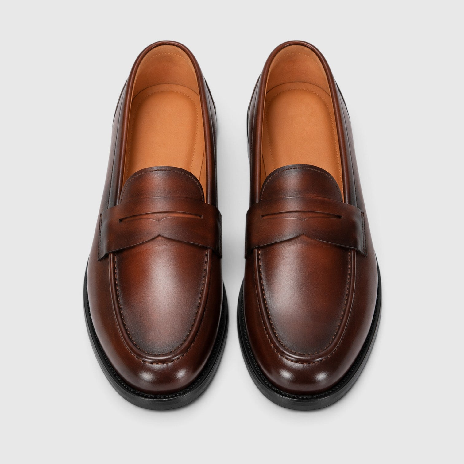 Monvaline | Men's Premium Leather Penny Loafers – Classic Dress Shoes