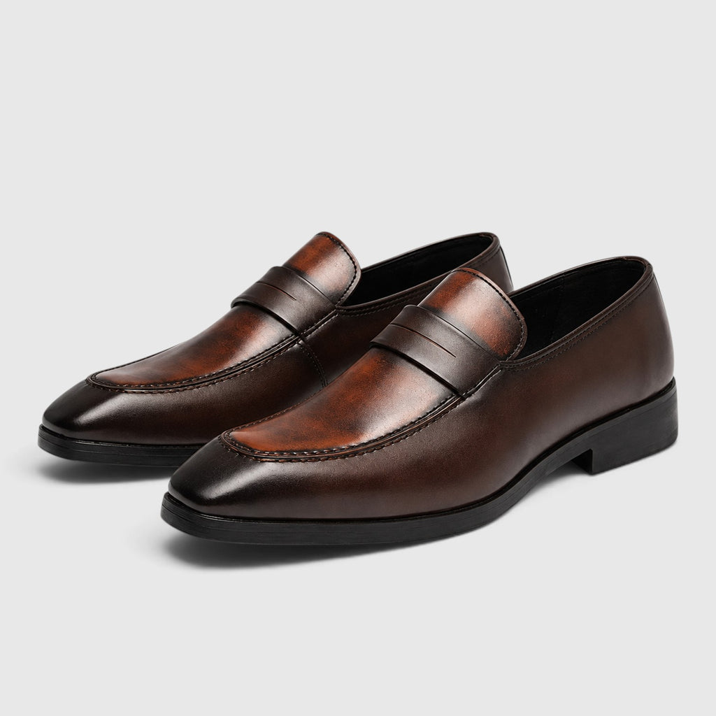 Monvaline | Men's Premium Leather Penny Loafers – Smart Casual Shoes