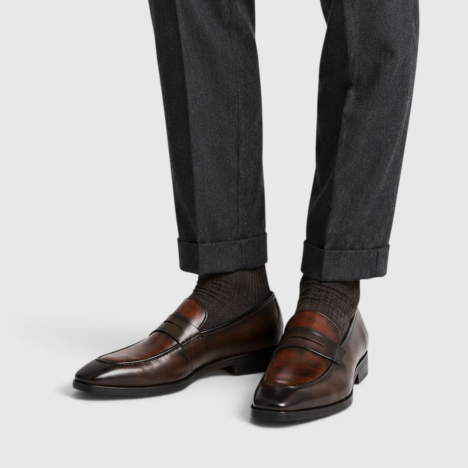 Monvaline | Men's Premium Leather Penny Loafers – Smart Casual Shoes