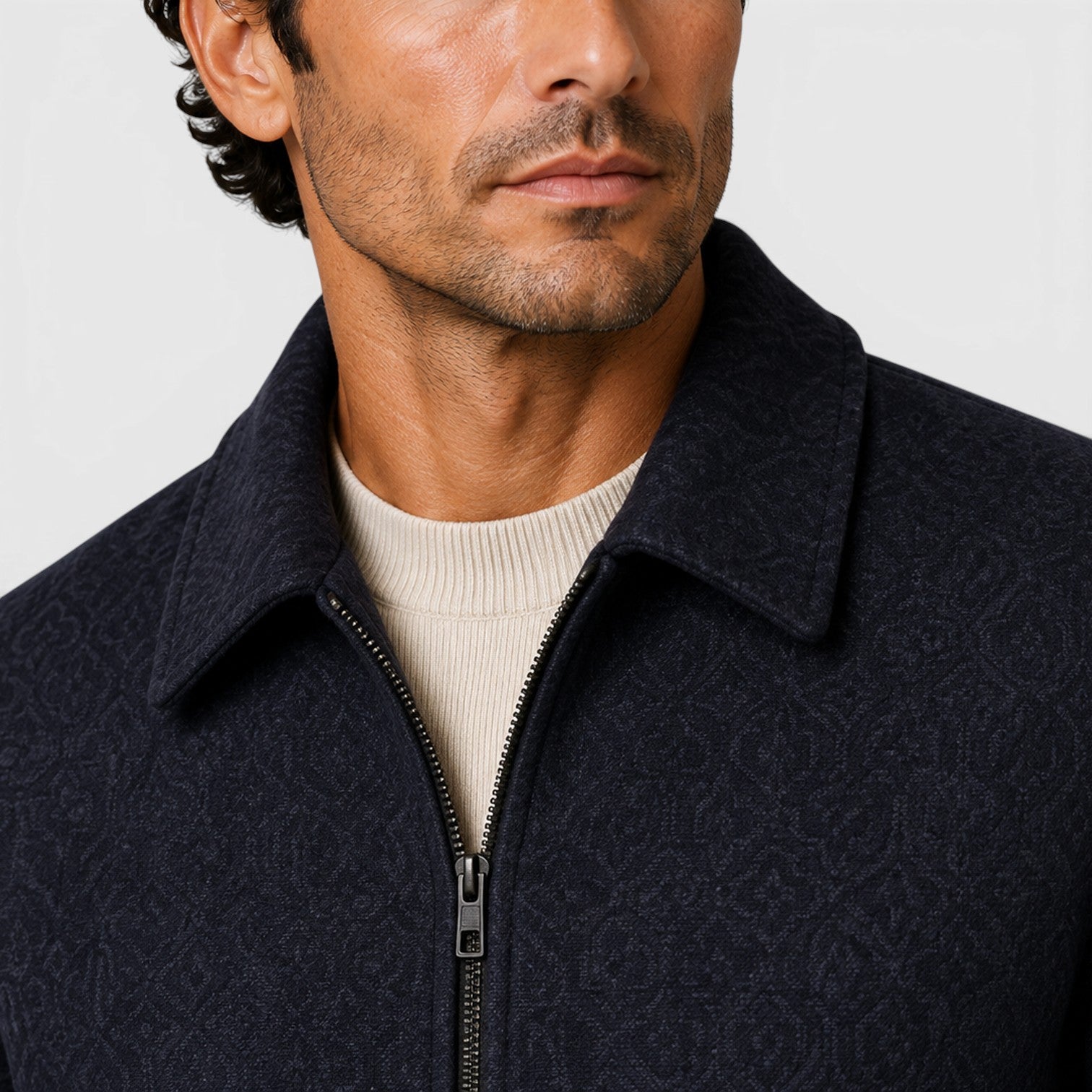 Monvaline | Men's Premium Shirt Collar Zip-Up Jacket – Classic Fit