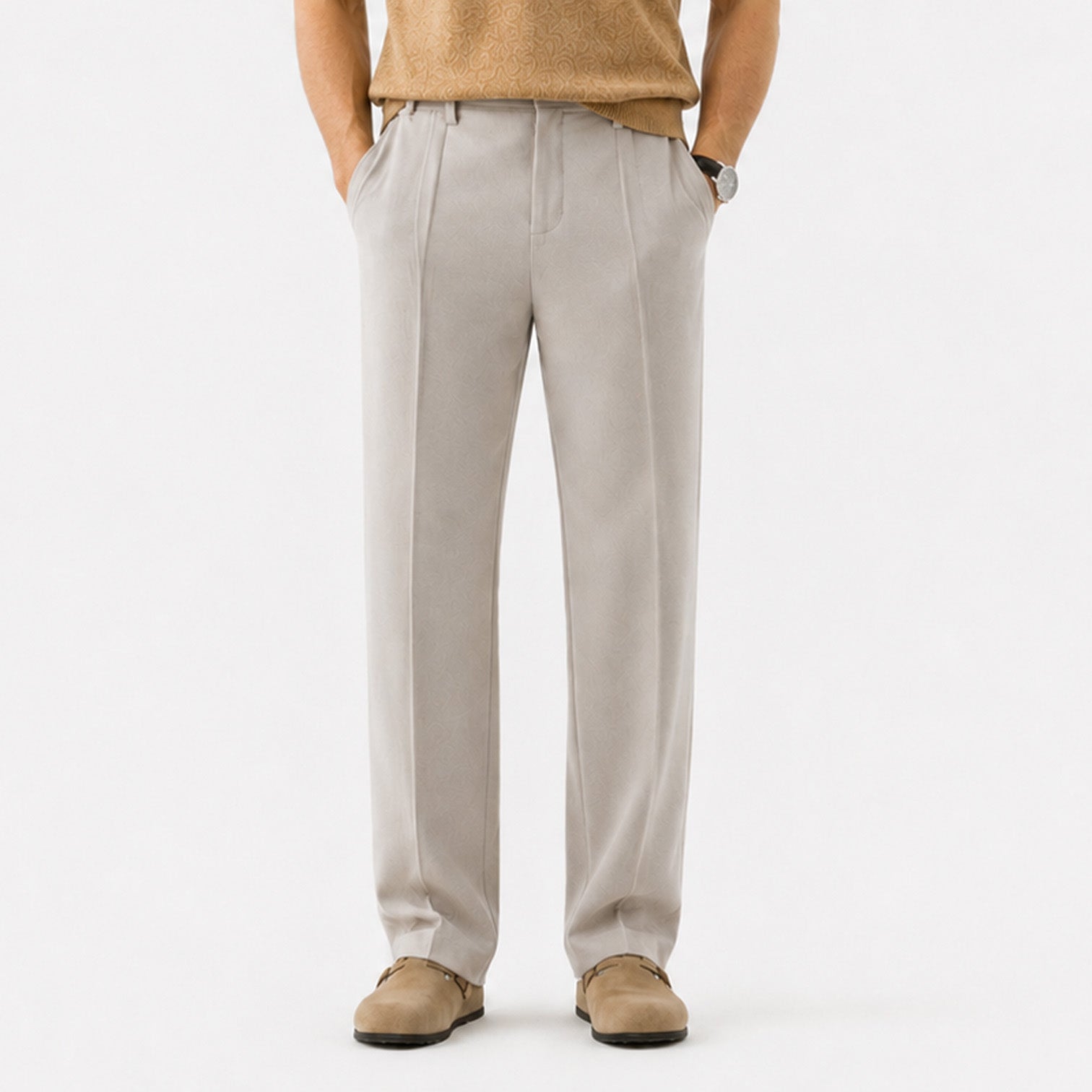 Monvaline | Men's Premium Suit Pants Wrinkle Resistant Straight Leg