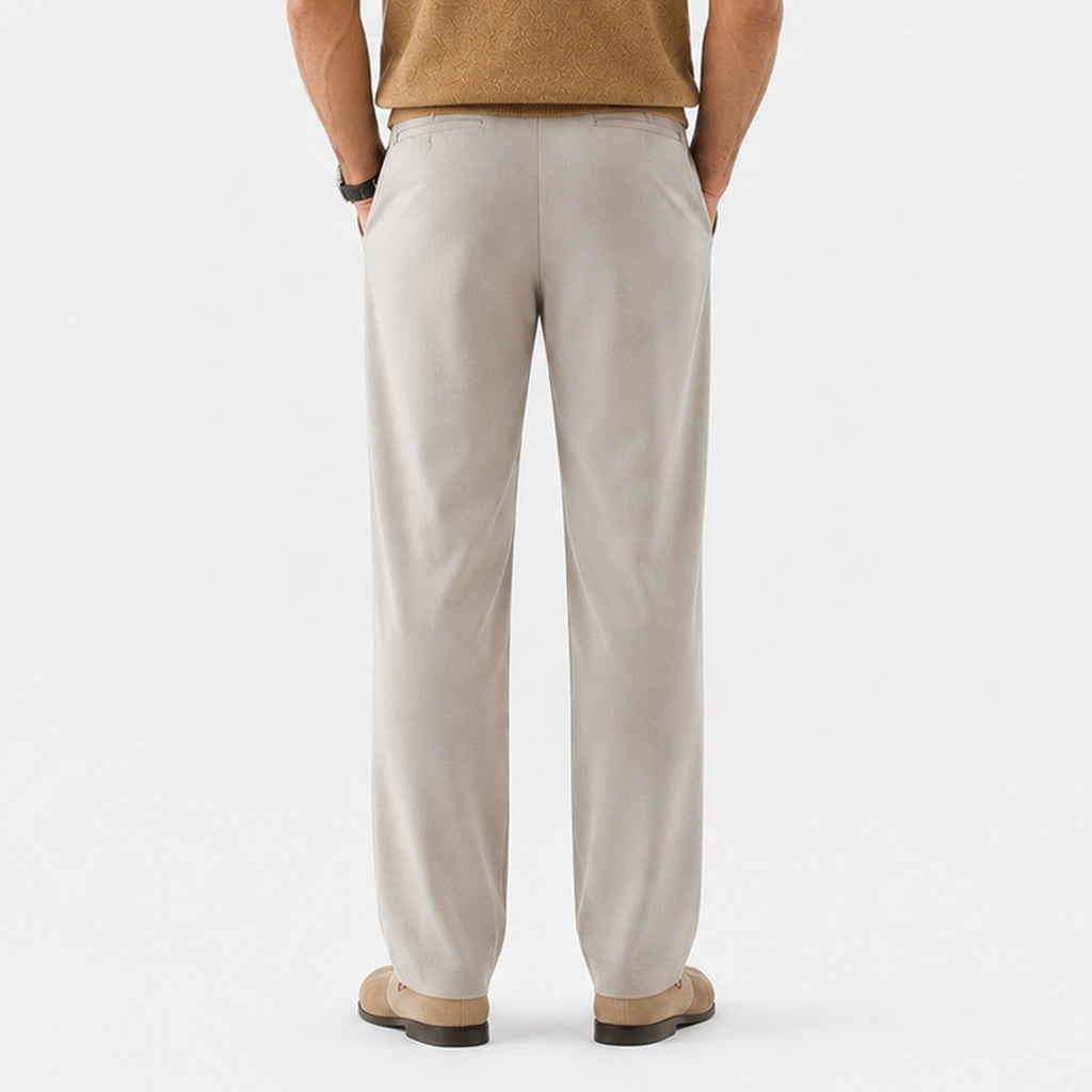 Monvaline | Men's Premium Suit Pants Wrinkle Resistant Straight Leg