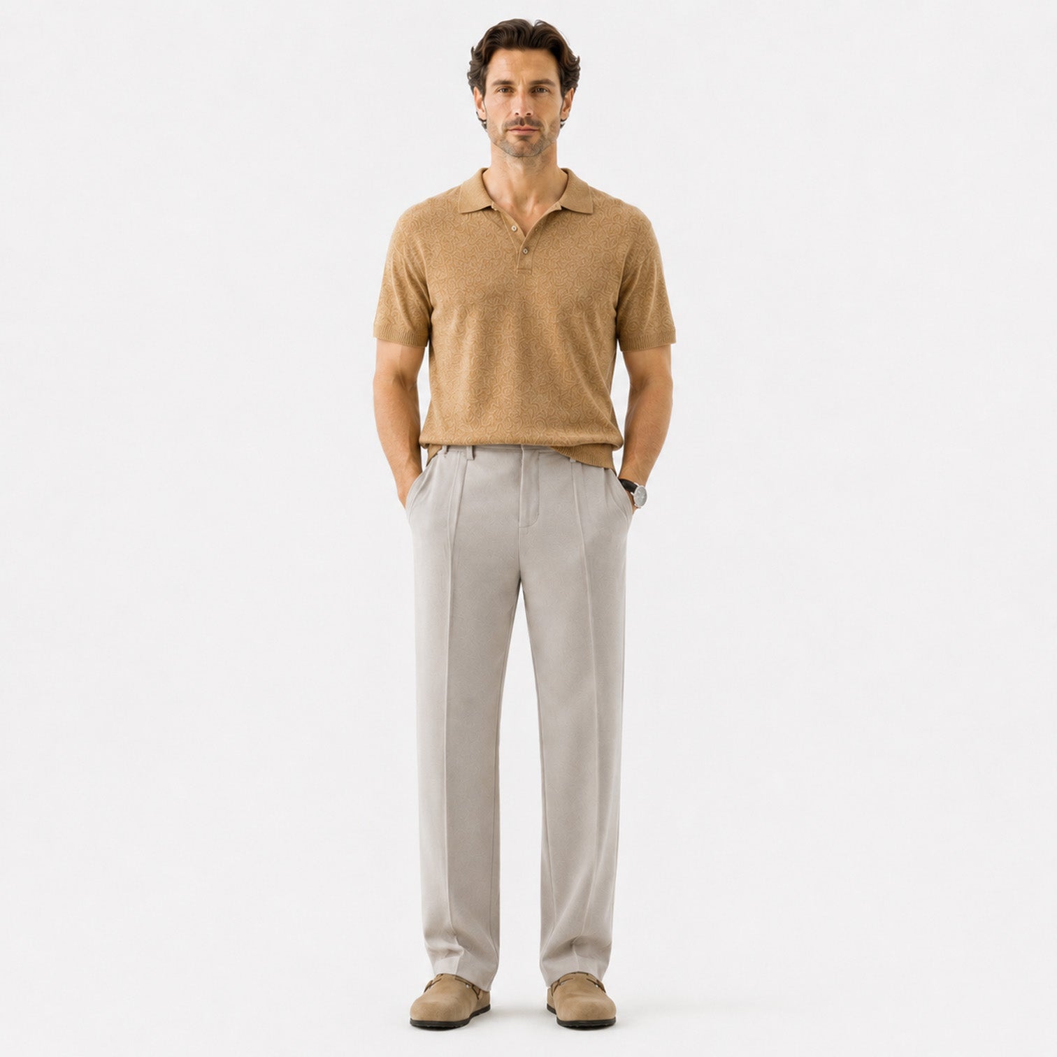Monvaline | Men's Premium Suit Pants Wrinkle Resistant Straight Leg
