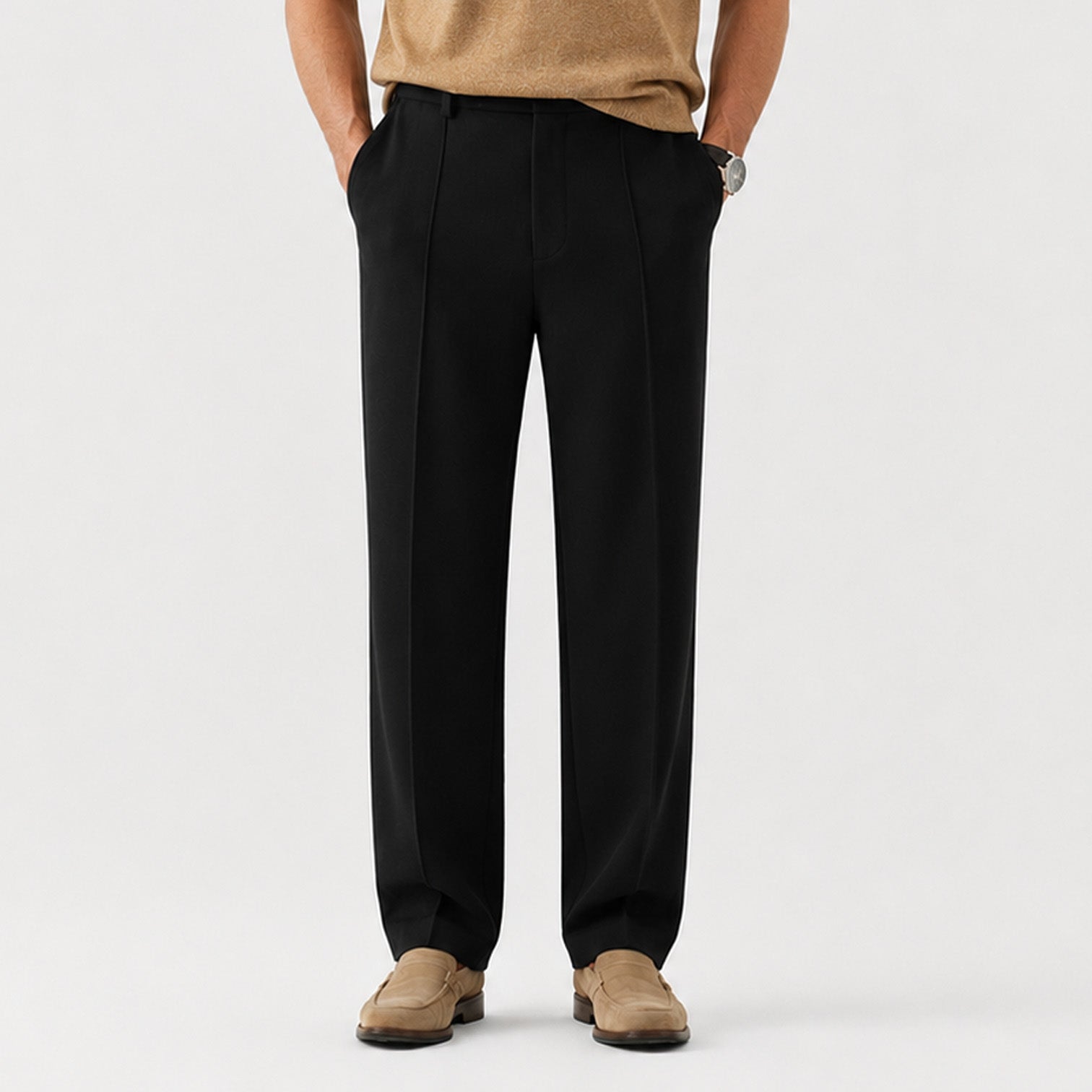 Monvaline | Men's Premium Suit Pants Wrinkle Resistant Straight Leg