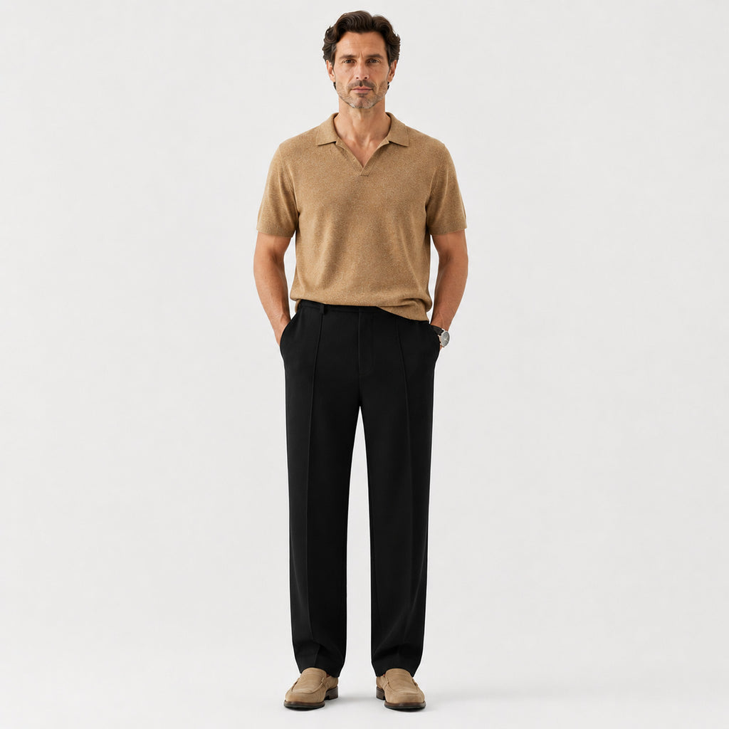 Monvaline | Men's Premium Suit Pants Wrinkle Resistant Straight Leg