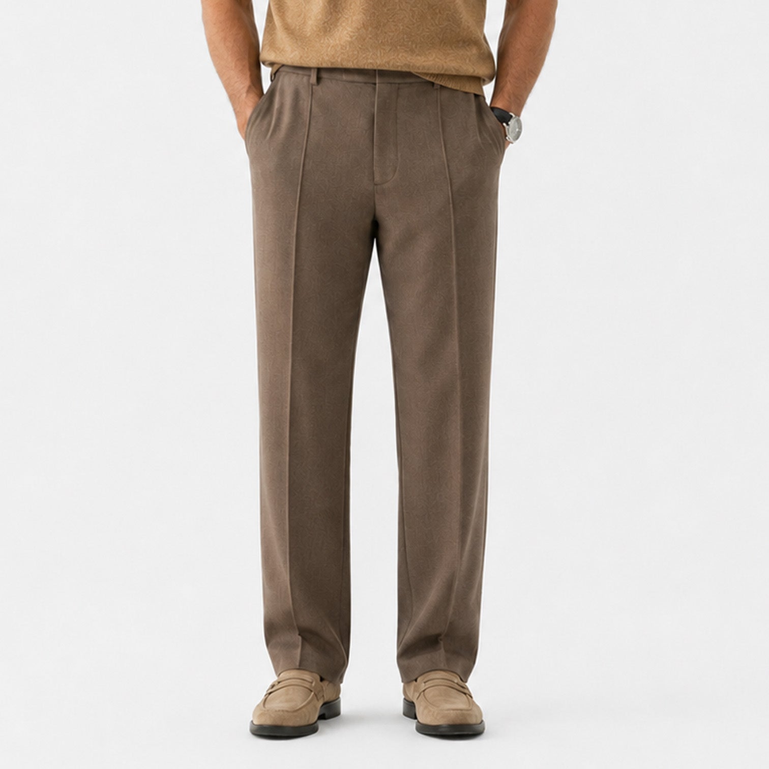 Monvaline | Men's Premium Suit Pants Wrinkle Resistant Straight Leg