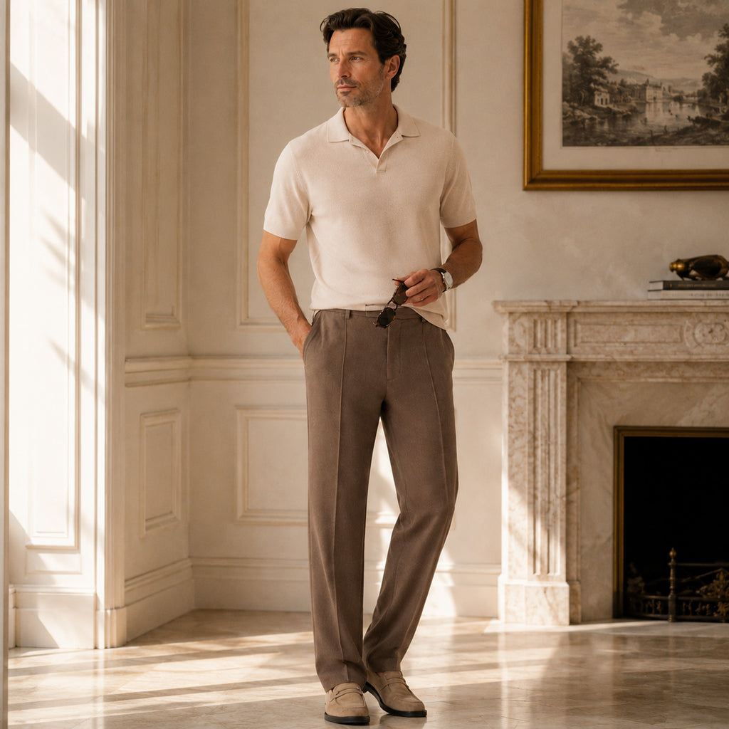 Monvaline | Men's Premium Suit Pants Wrinkle Resistant Straight Leg