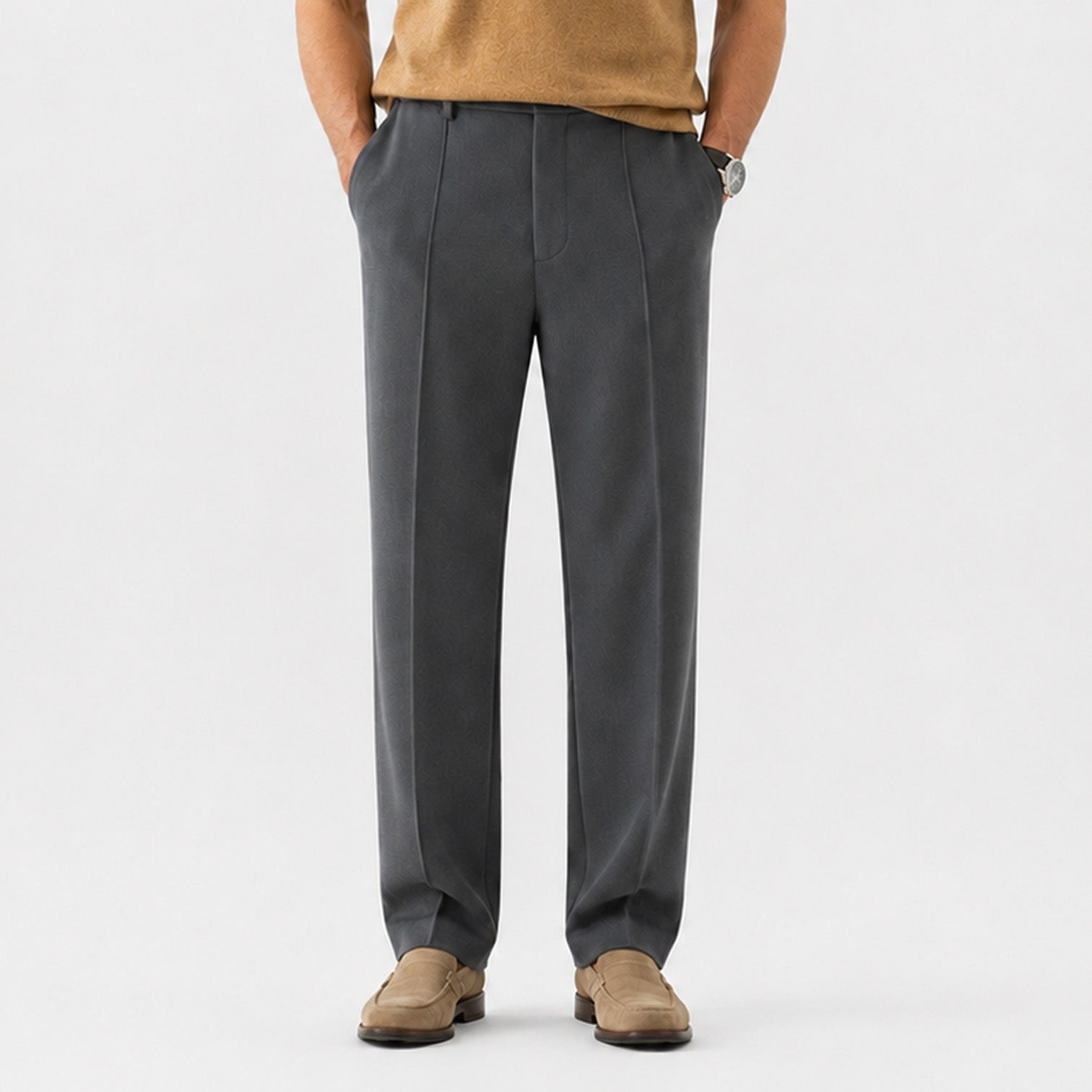 Monvaline | Men's Premium Suit Pants Wrinkle Resistant Straight Leg