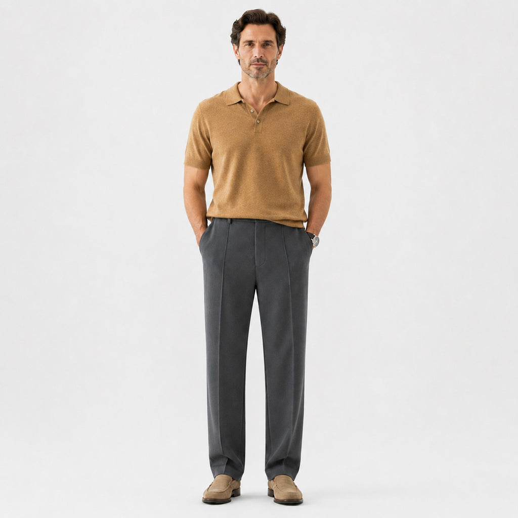 Monvaline | Men's Premium Suit Pants Wrinkle Resistant Straight Leg