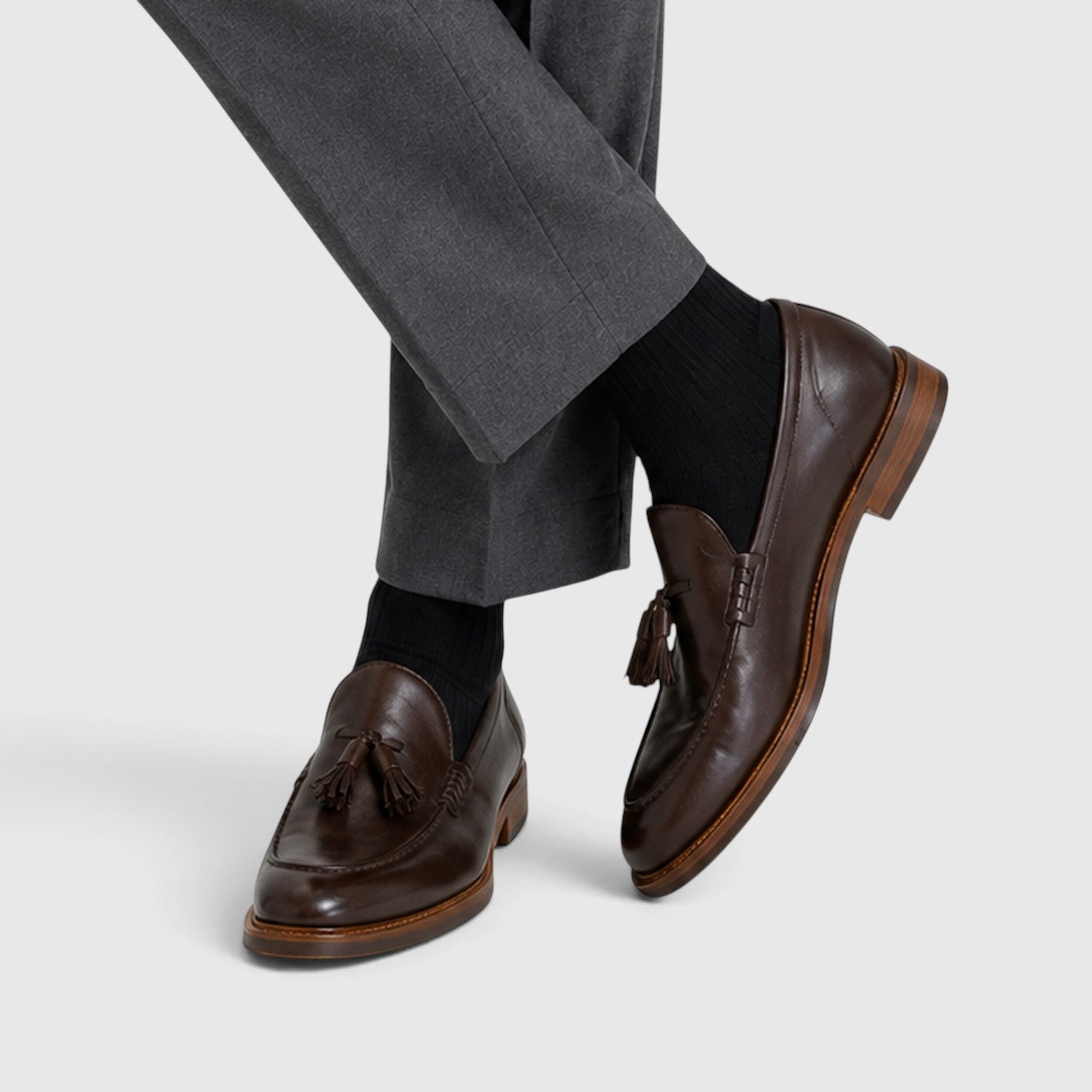 Monvaline | Men's Premium Tassel Leather Loafers – Smart Casual Dress Shoes