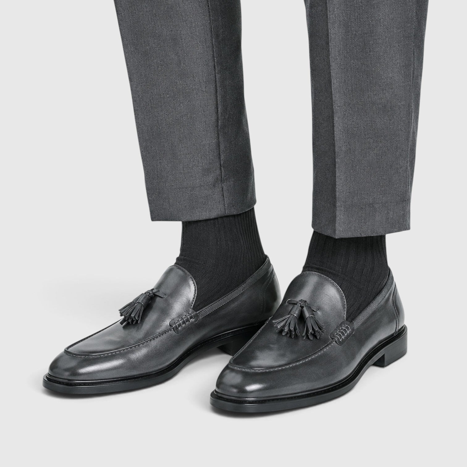 Monvaline | Men's Premium Tassel Leather Loafers – Smart Casual Dress Shoes