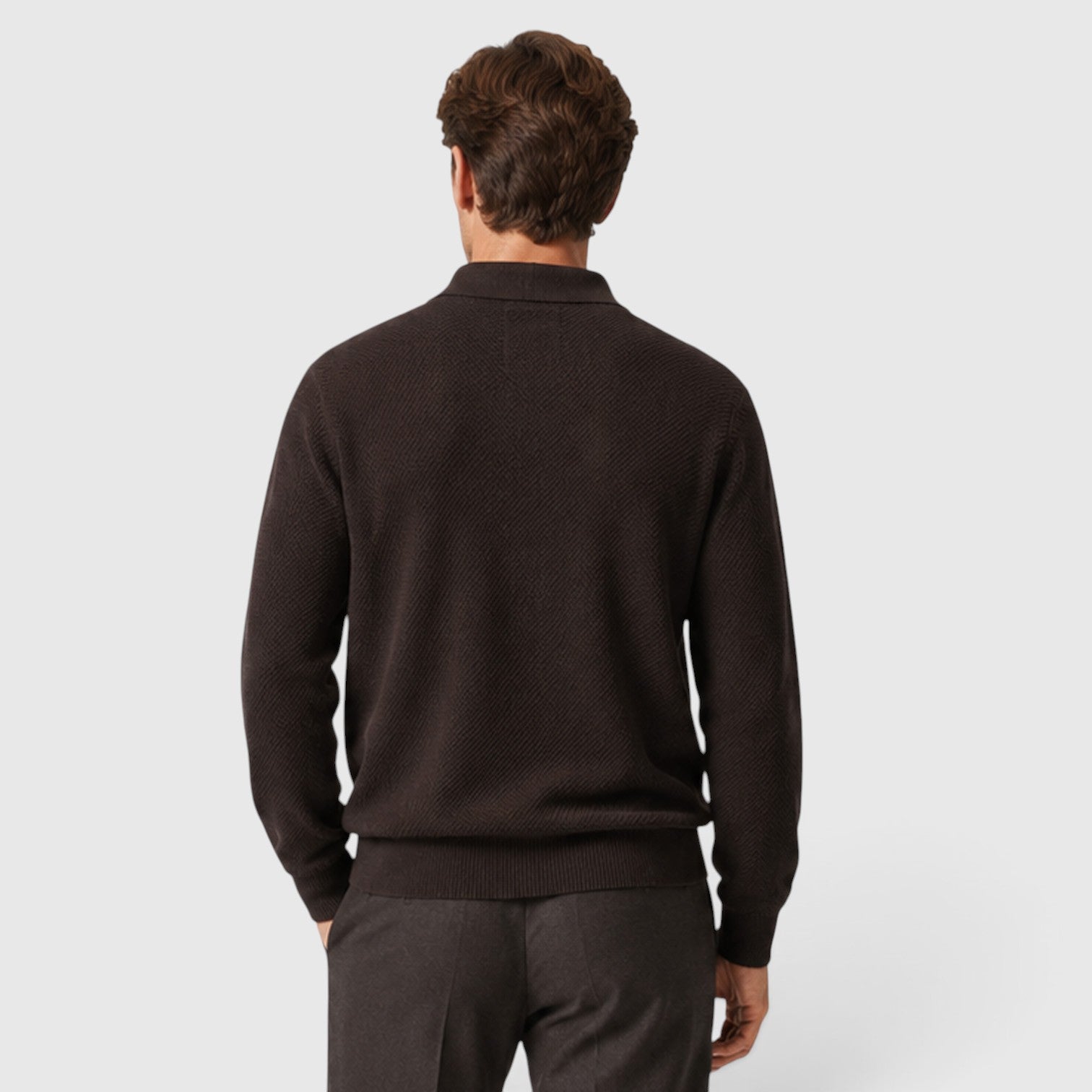 Monvaline | Men's Premium Textured Knit Cardigan with Collar & Pocket