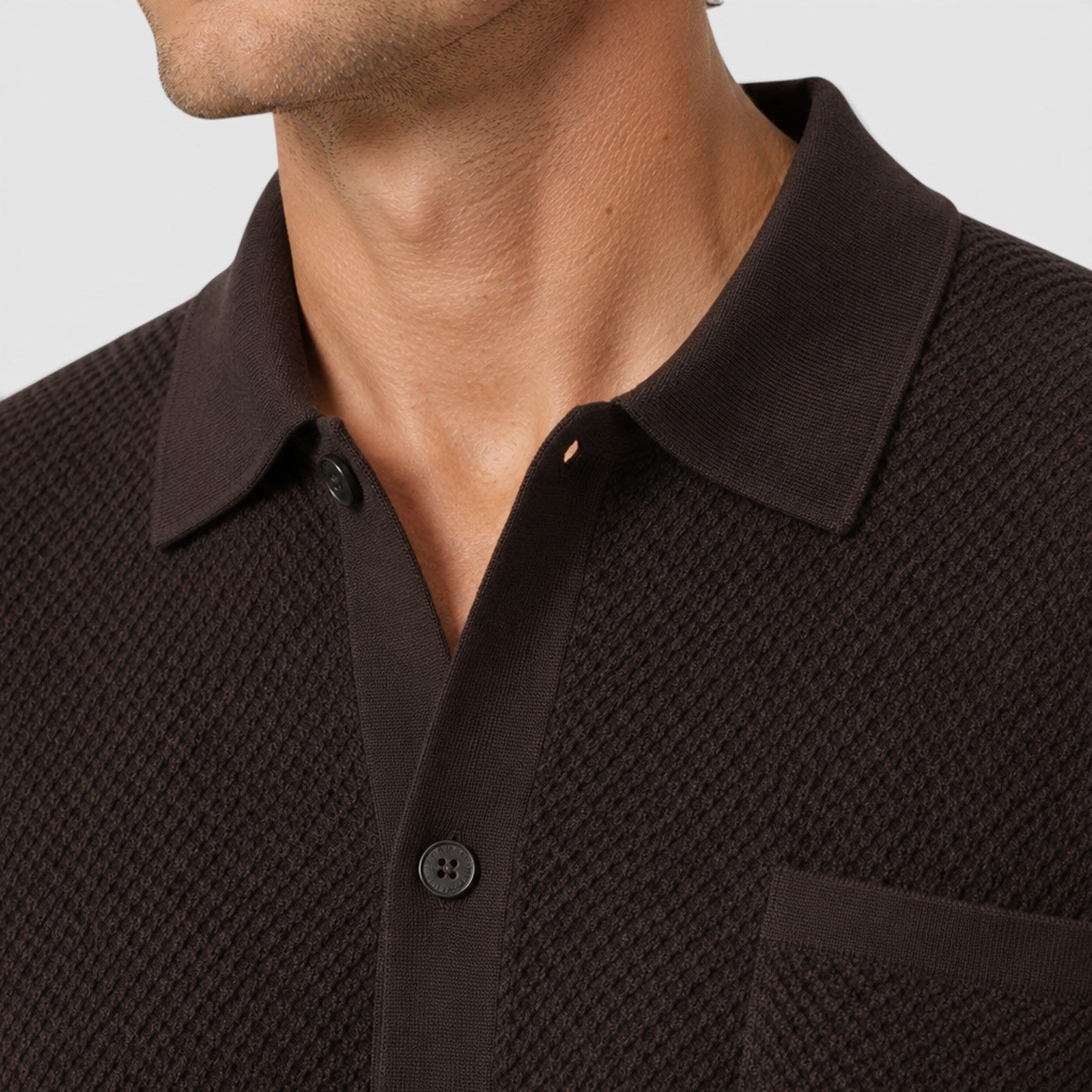 Monvaline | Men's Premium Textured Knit Cardigan with Collar & Pocket