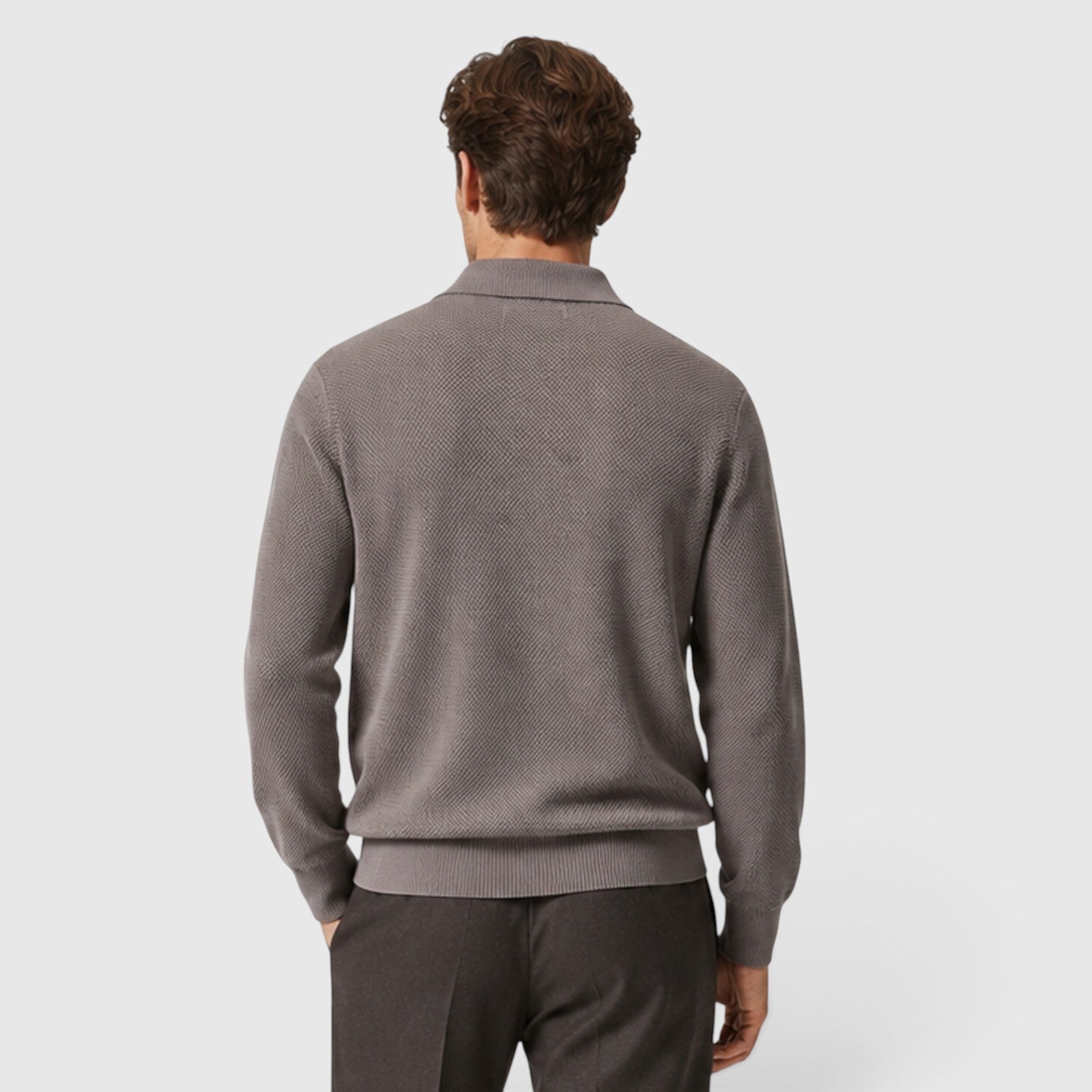 Monvaline | Men's Premium Textured Knit Cardigan with Collar & Pocket