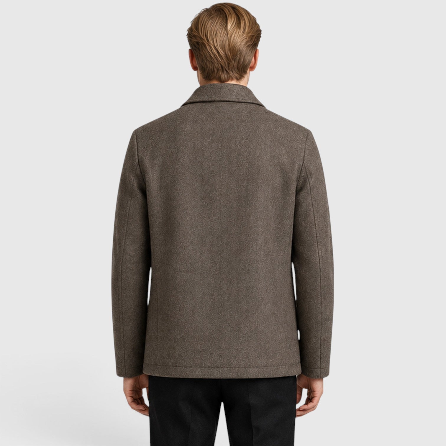 Monvaline | Men's Premium Wool Blend Zip-Up Jacket