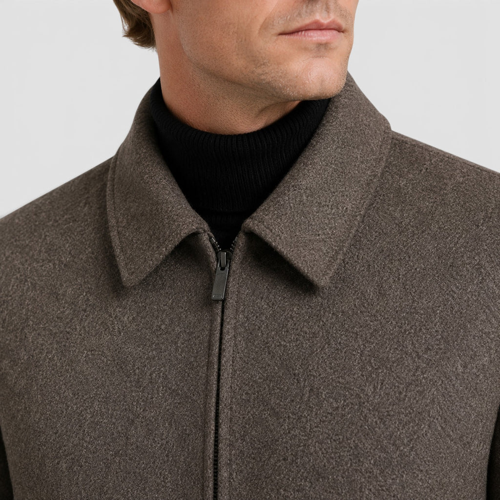 Monvaline | Men's Premium Wool Blend Zip-Up Jacket