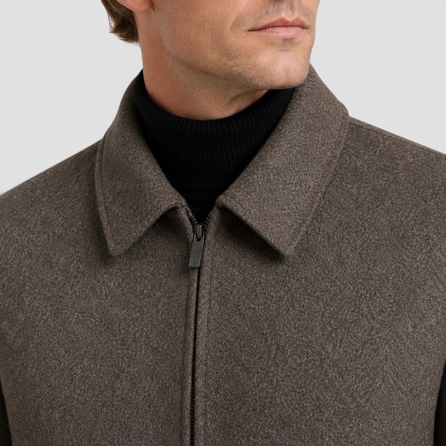 Monvaline | Men's Premium Wool Blend Zip-Up Jacket