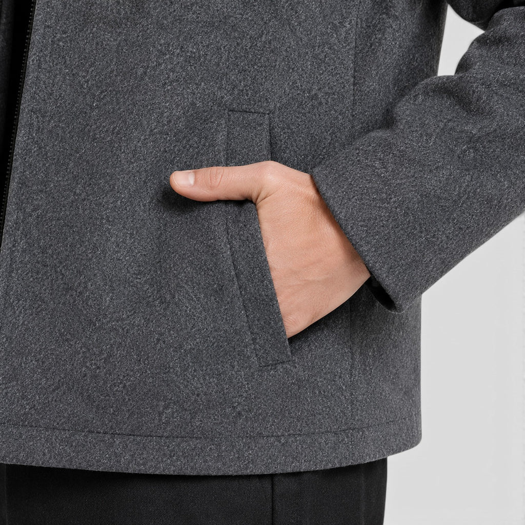 Monvaline | Men's Premium Wool Blend Zip-Up Jacket