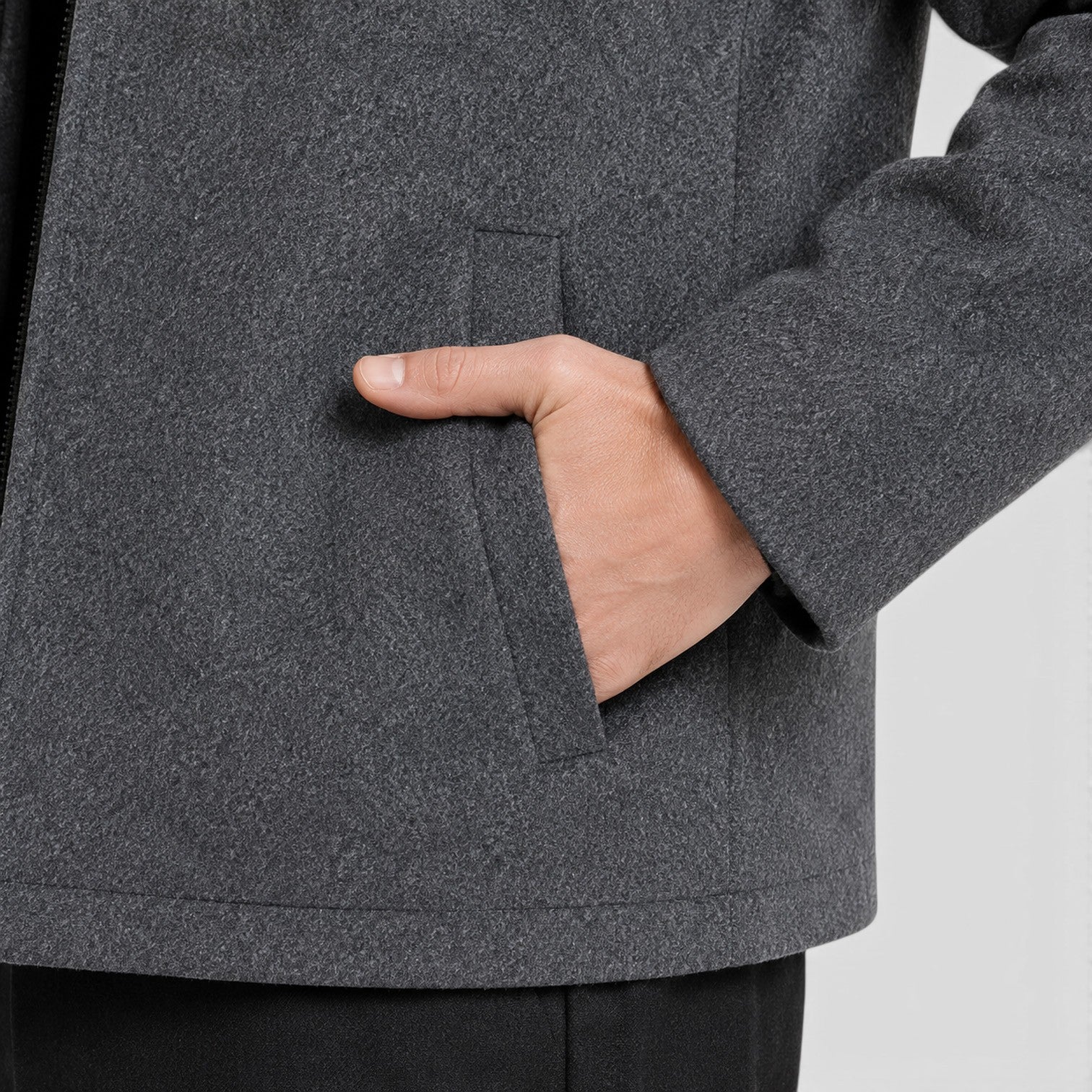 Monvaline | Men's Premium Wool Blend Zip-Up Jacket