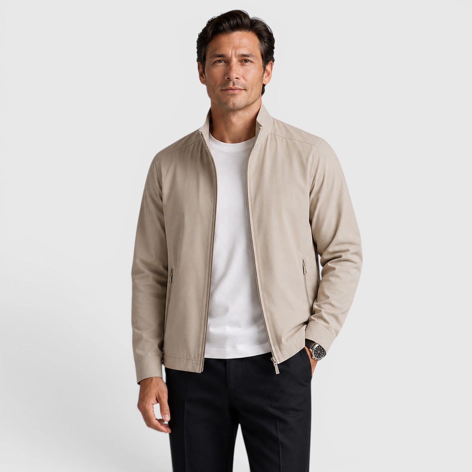 Monvaline | Men's Premium Zip-Up Jacket for Classic Everyday Wear