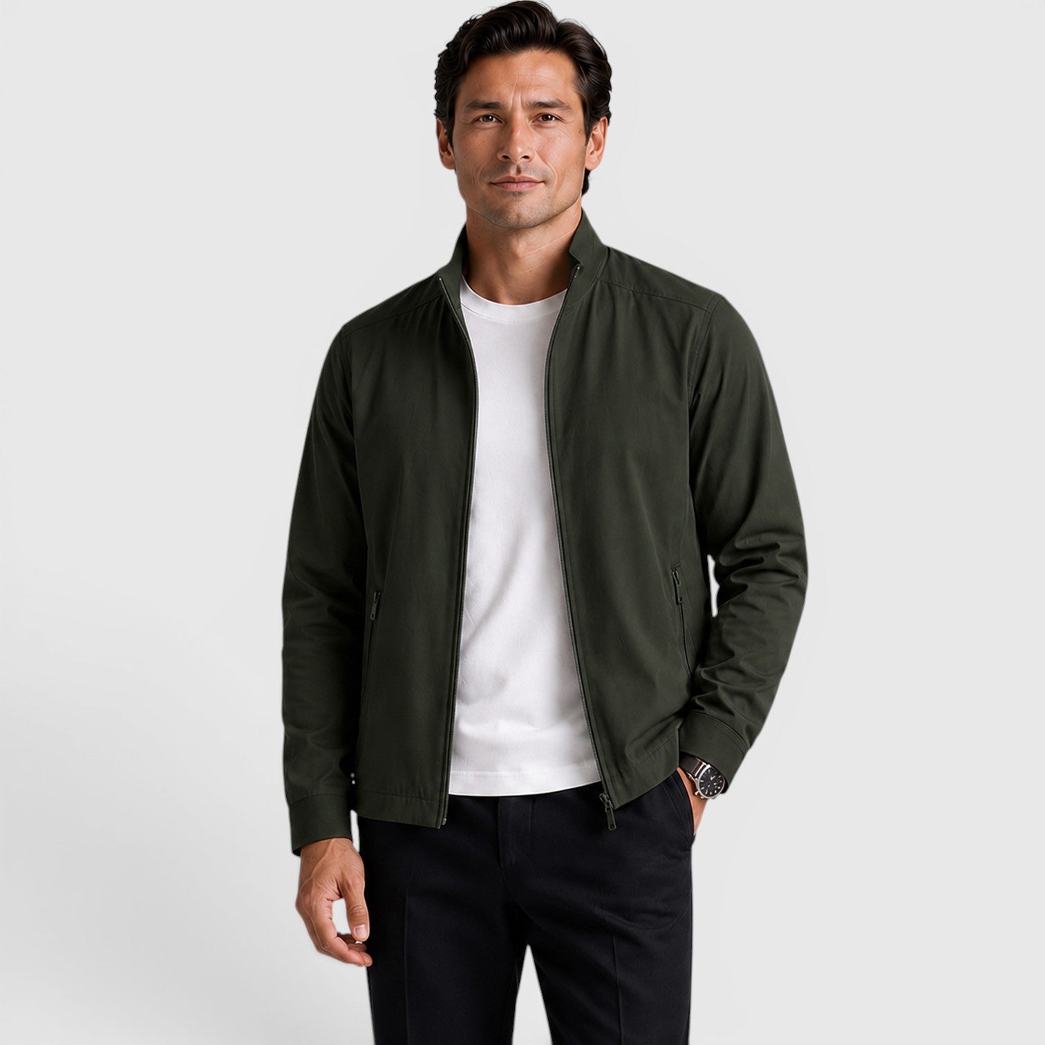Monvaline | Men's Premium Zip-Up Jacket for Classic Everyday Wear