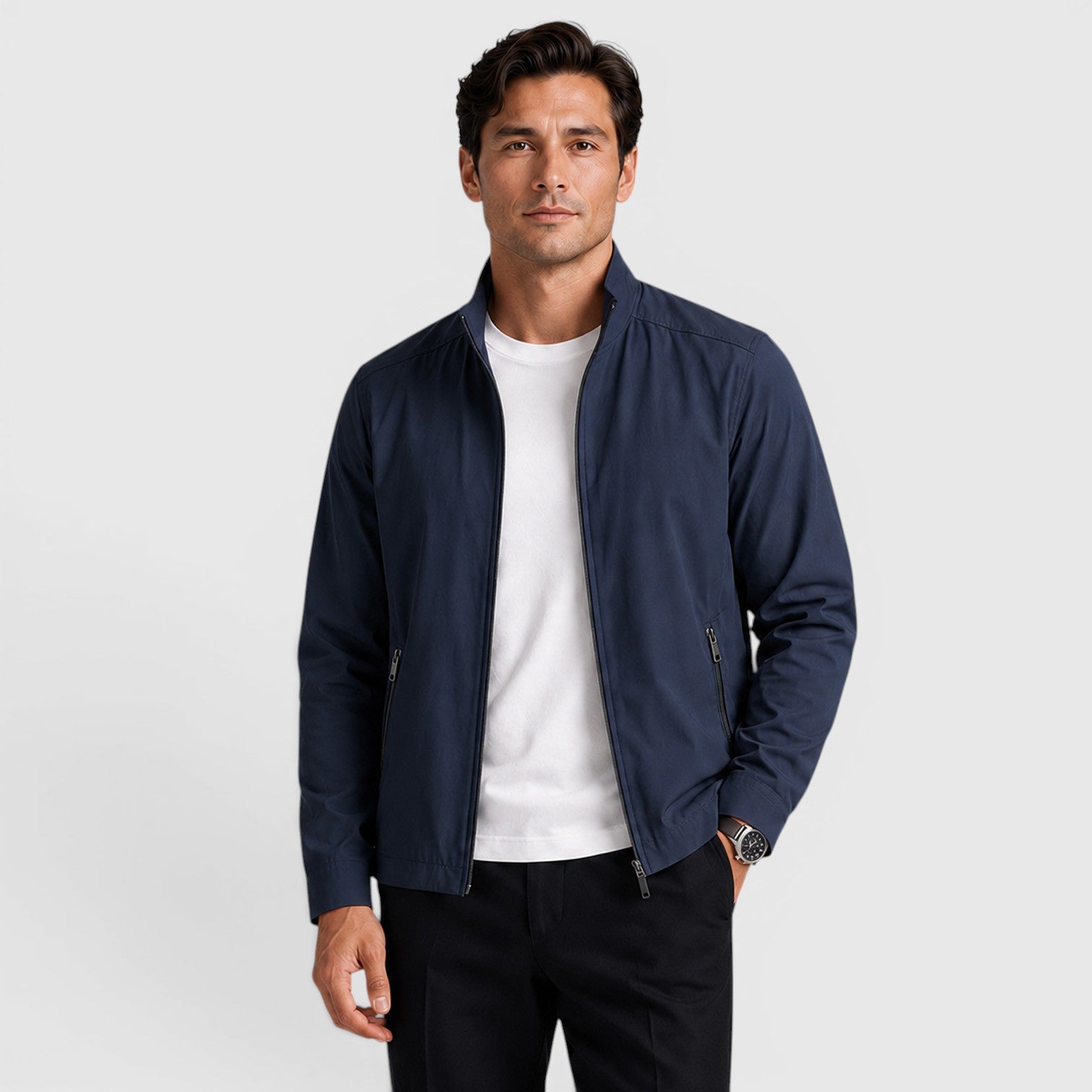 Monvaline | Men's Premium Zip-Up Jacket for Classic Everyday Wear