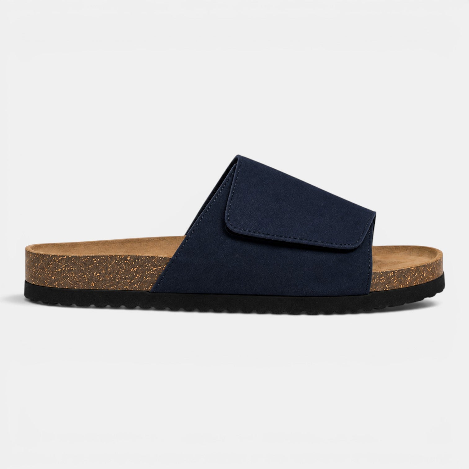 Monvaline | Men's PU Leather Cork Sandals Rubber Sole Casual Slides