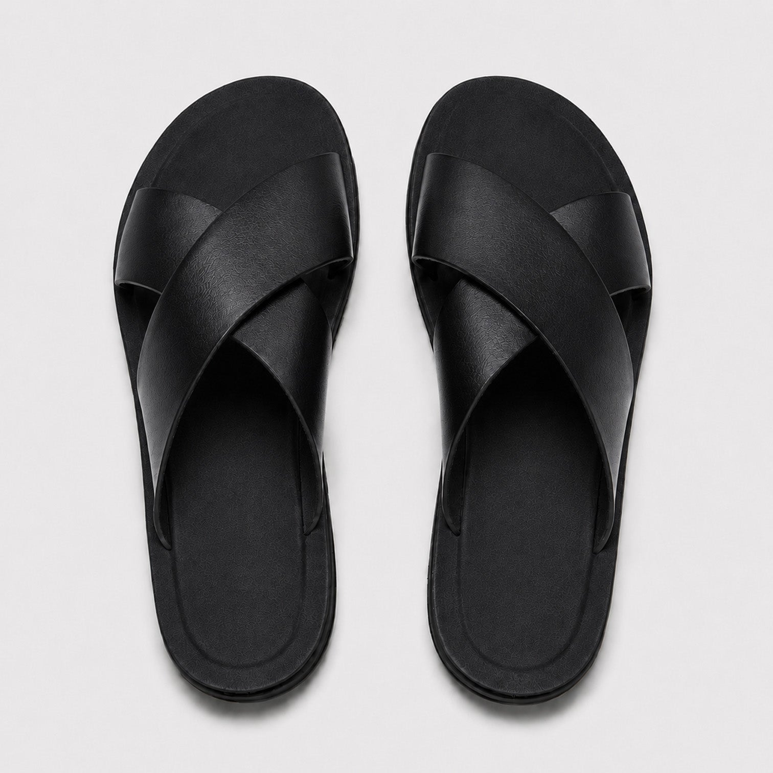 Monvaline | Men's PU Leather Slide Sandals with Non-Slip Sole for Summer Wear