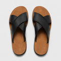 Monvaline | Men's PU Leather Slide Sandals with Non-Slip Sole for Summer Wear