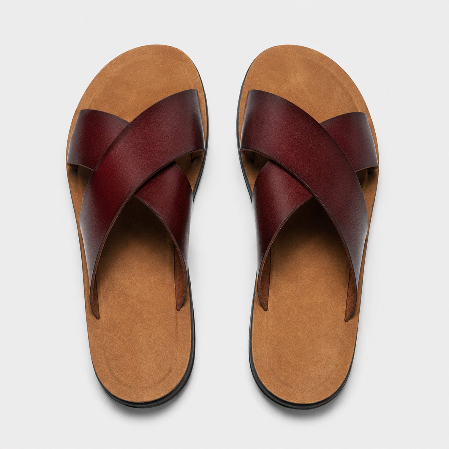 Monvaline | Men's PU Leather Slide Sandals with Non-Slip Sole for Summer Wear