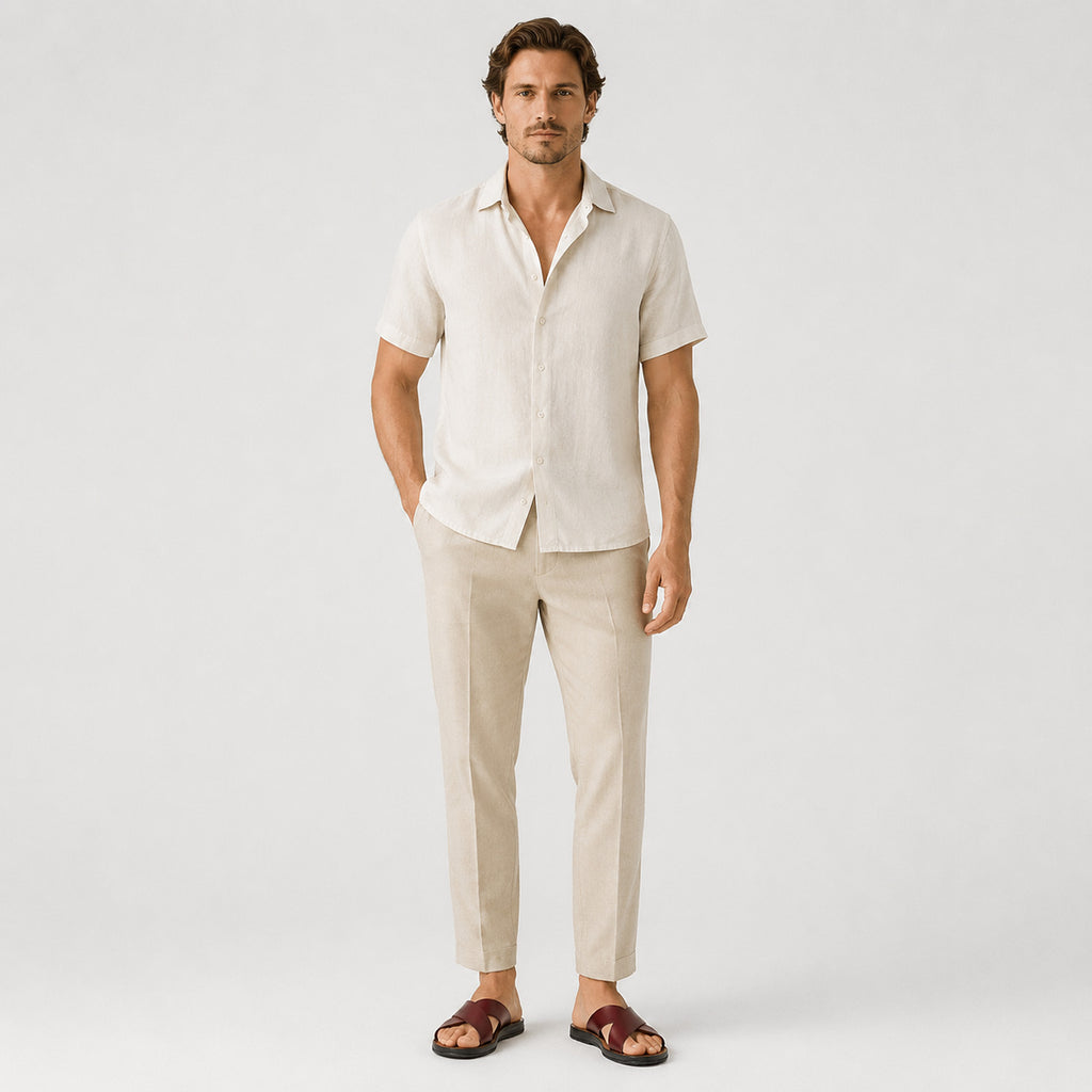 Monvaline | Men's PU Leather Slide Sandals with Non-Slip Sole for Summer Wear