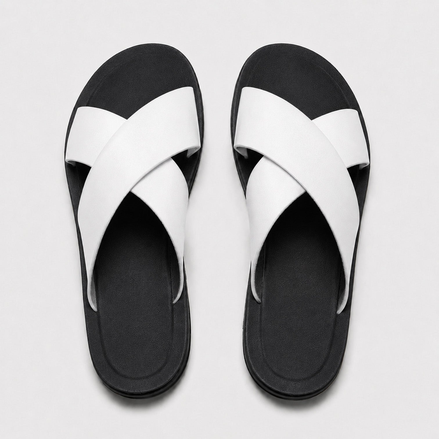 Monvaline | Men's PU Leather Slide Sandals with Non-Slip Sole for Summer Wear