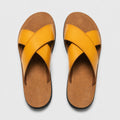 Monvaline | Men's PU Leather Slide Sandals with Non-Slip Sole for Summer Wear