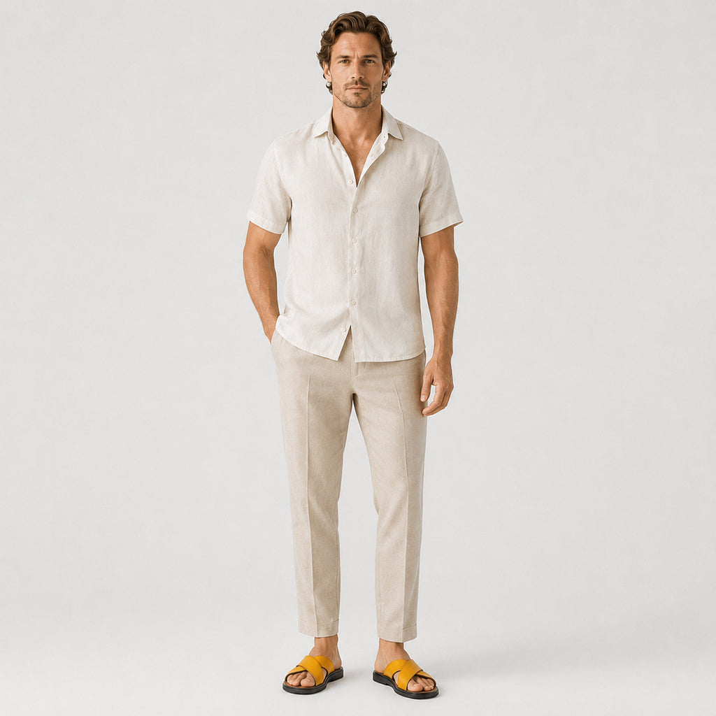 Monvaline | Men's PU Leather Slide Sandals with Non-Slip Sole for Summer Wear