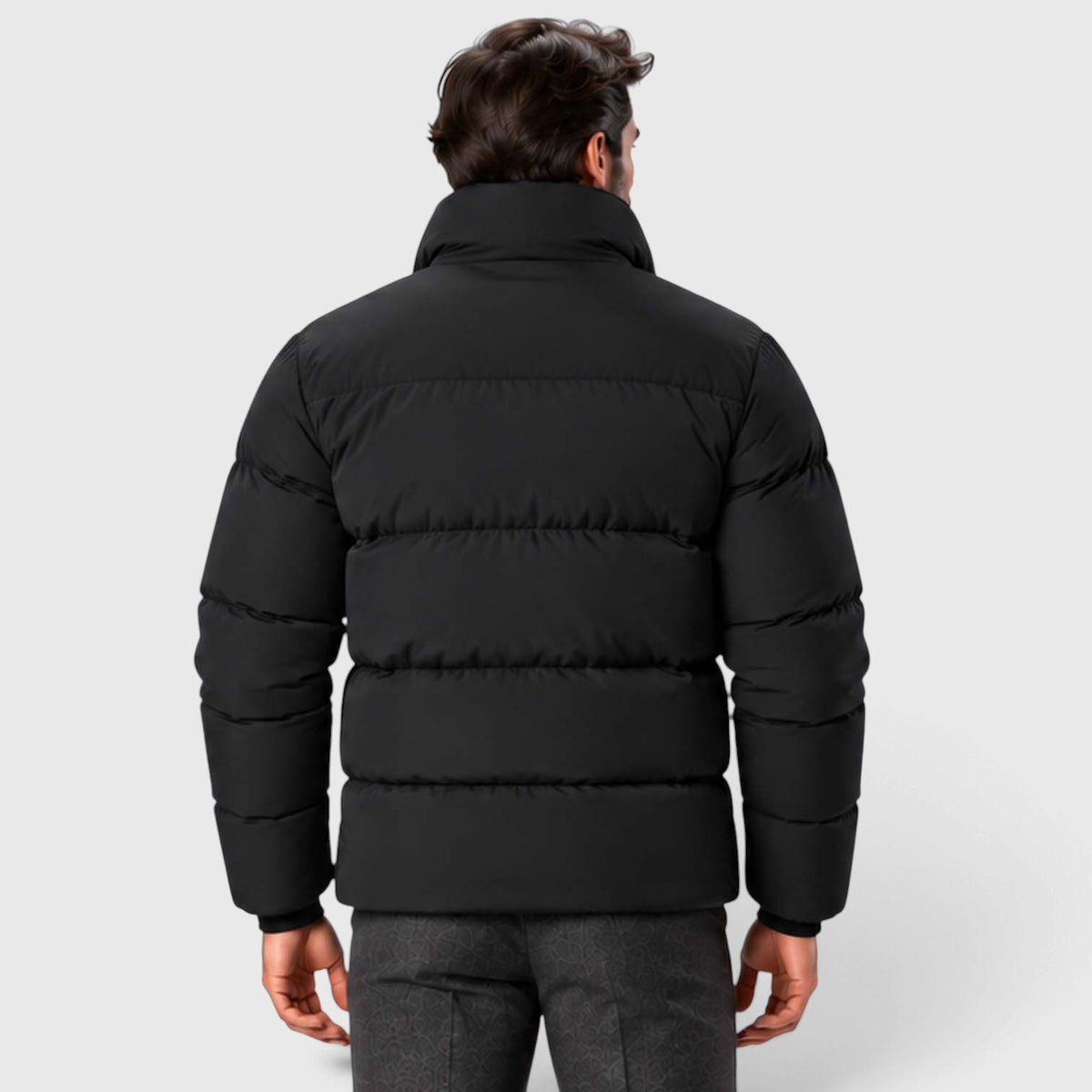 Monvaline | Men's Puffer Jacket Stand Collar Windproof Winter Coat