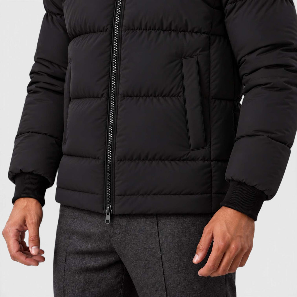 Monvaline | Men's Puffer Jacket Stand Collar Windproof Winter Coat
