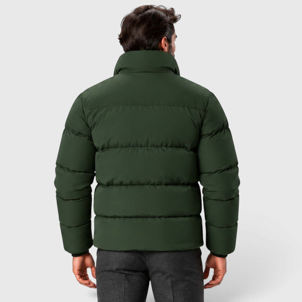 Monvaline | Men's Puffer Jacket Stand Collar Windproof Winter Coat