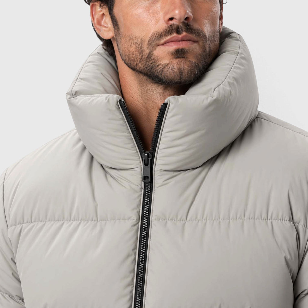Monvaline | Men's Puffer Jacket Stand Collar Windproof Winter Coat