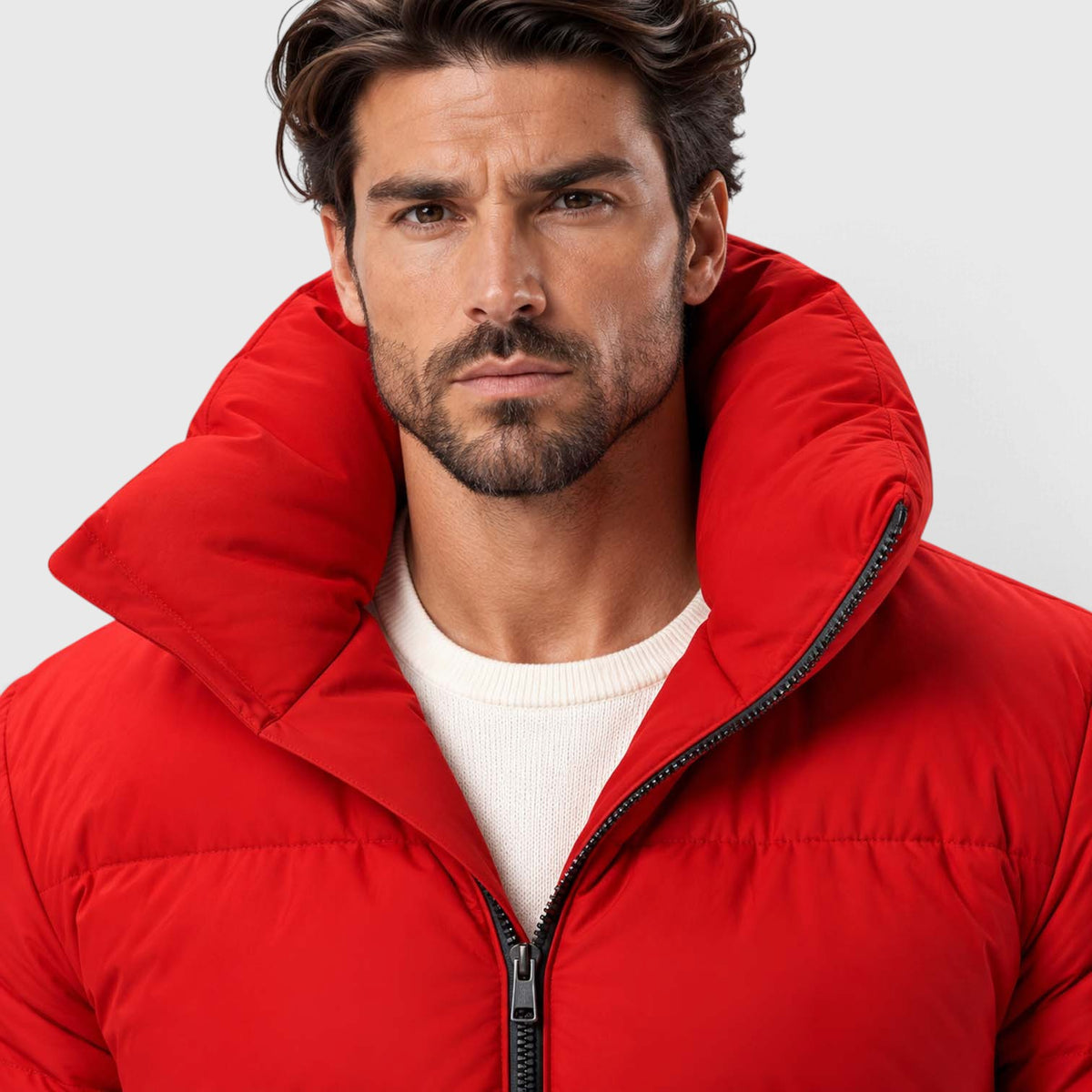 Monvaline | Men's Puffer Jacket Stand Collar Windproof Winter Coat